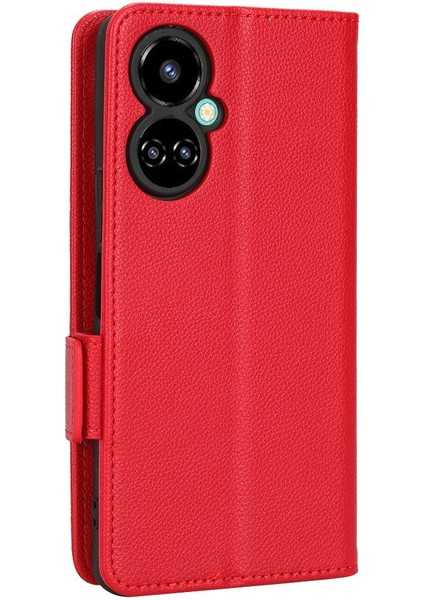 Tecno Camon 19 Cüzdan Kart Yuvaları Için Kılıf Tutucu Pu Deri Yan Toka (Yurt Dışından)