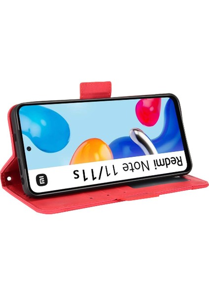 Xiaomi Redmi Için Not 11 4g Ayarlanabilir Ayrılabilir Kart Tutucu Manyetik Kapatma Deri Cüzdan Kapak (Yurt Dışından)