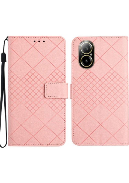 Realme C67 4g Kart Yuvası Için Flip Case Standı Cüzdan Pu Deri Elmas ile (Yurt Dışından)