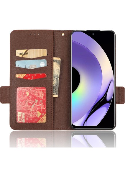 Realme 10 Pro 5g Için Kılıf Manyetik Pu Deri Cüzdan Yan Toka Kartı (Yurt Dışından)
