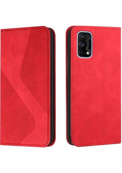 Realme 7 Pro Pu Deri Manyetik Cüzdan Için Kılıf Kickstand Kart Yuvaları Flip (Yurt Dışından) modelleri