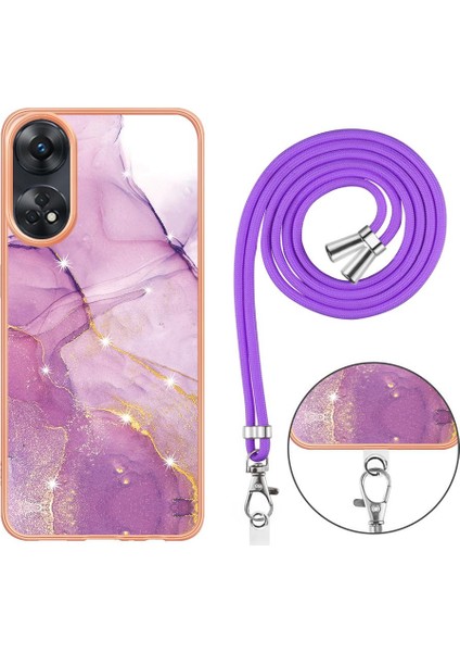 Oppo Oppo 8t 4g Tampon Mermer Crossbody Kordon Askısı Için Kılıf Yumuşak (Yurt Dışından) modelleri