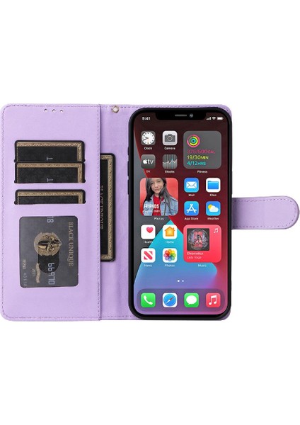 Iphone 12 Için Flip Case Pro Max Deri Kılıf Kapak Çevirin Darbeye Basit (Yurt Dışından)