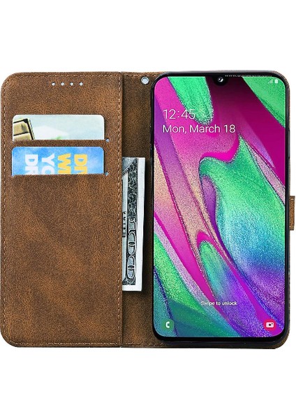 Samsung Galaxy A40 Flip Telefon Kılıfı Için Kart Yuvası ile Büyük Kelebek (Yurt Dışından)