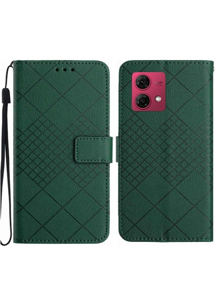 Motorola Moto G84 Için Flip Case El Kayışı Cüzdan ile 5g Elmas Kabartmalı (Yurt Dışından)