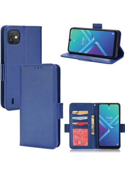 Wiko Y82 Manyetik Yan Toka Pu Deri Cüzdan Kart Yuvaları Tutucu (Yurt Dışından)