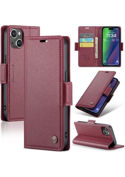 IPhone 15 Artı Anti Dolandırıcılık Kickstand Darbeye Vaka Vaka (Yurt Dışından)