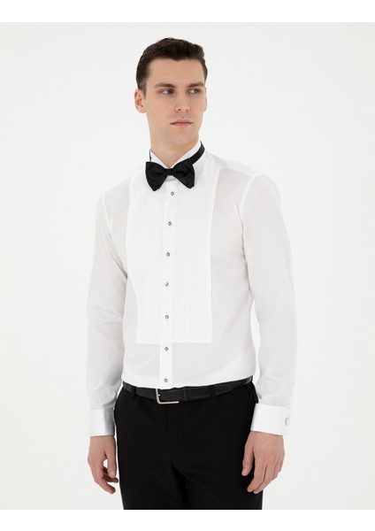 Erkek Beyaz Slim Fit Smokin Gömlek 50286242-VR013 modelleri