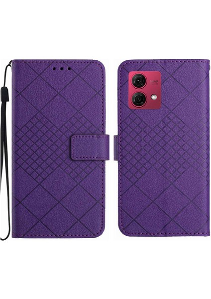 Motorola Moto G84 Için Flip Case El Kayışı Cüzdan ile 5g Elmas Kabartmalı (Yurt Dışından)