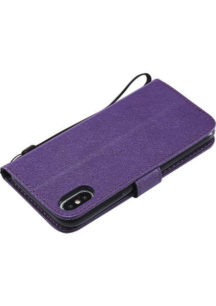 Kart Yuvası Klasik Düz Renk Iş Çantası ile iphone X/xs Için Flip Case (Yurt Dışından) modelleri