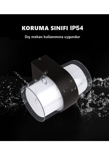 Ucuz Geldi Silindir LED Aplik 12 Watt Gün Işığı 3200K İç Mekan ve Dış Mekan Cata Bora LED Aplik IP54 220V