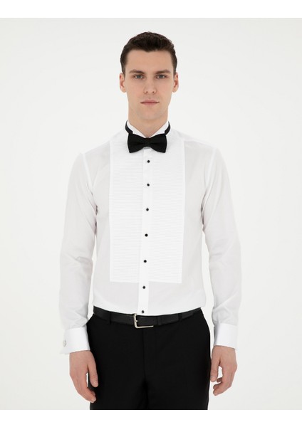 Erkek Beyaz Slim Fit Smokin Gömlek 50286245-VR013 modelleri