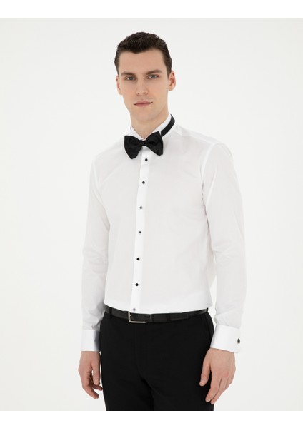 Erkek Beyaz Slim Fit Smokin Gömlek 50286244-VR013 modelleri