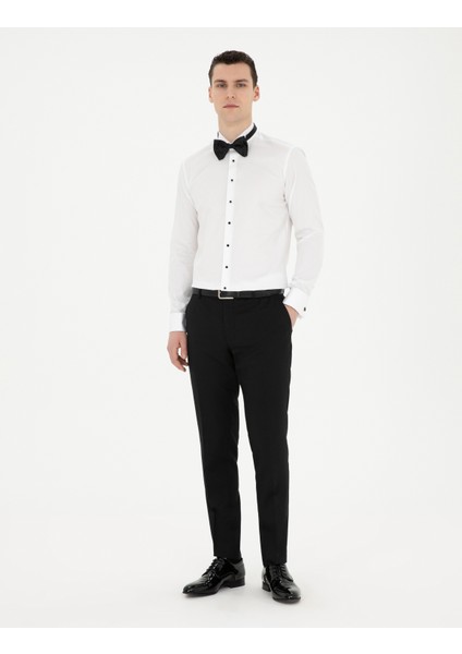 Erkek Beyaz Slim Fit Smokin Gömlek 50286244-VR013 fırsatları