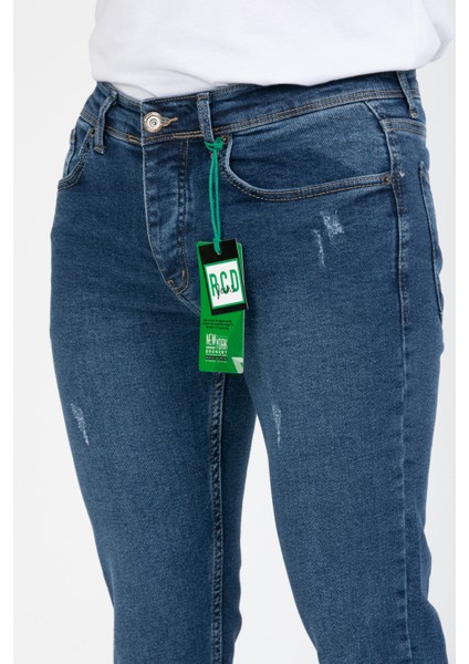 Erkek Slim Fit Likralı Kot Pantolon