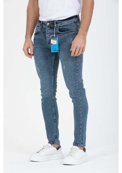 Erkek Slim Fit Likralı Kot Pantolon