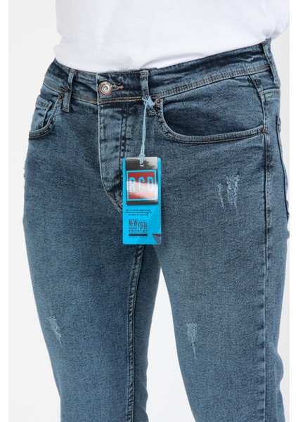 Erkek Slim Fit Likralı Kot Pantolon