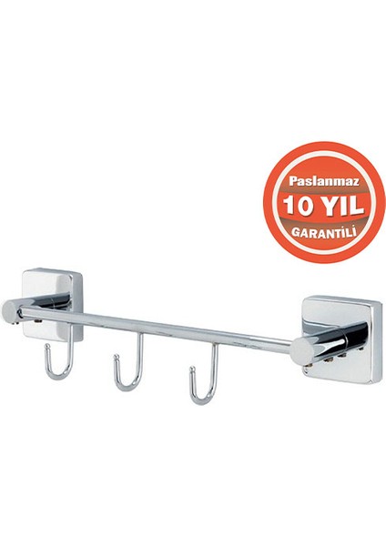 VZ10-030 Paslanmaz Pirinç Vizyon 3'lü Set Askılık Havlu Askısı