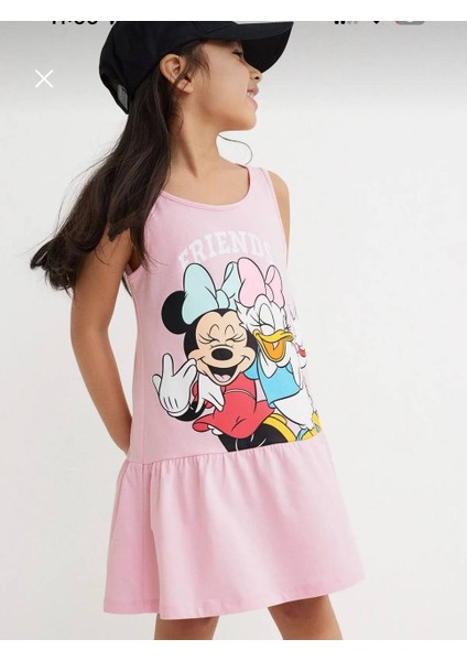 Rainbow Kız Çocuk Minie Mouse Baskılı Elbise