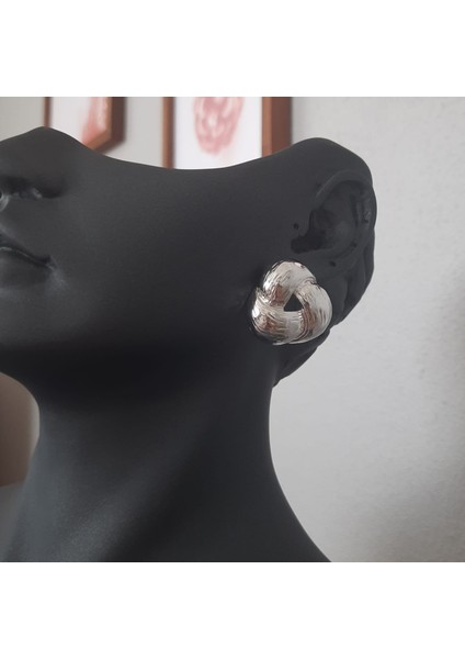 Vip Serisi Gümüş Renk Kadın Küpe