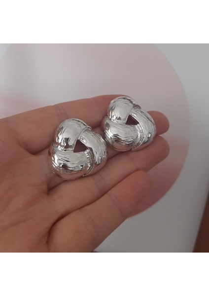 Vip Serisi Gümüş Renk Kadın Küpe modelleri