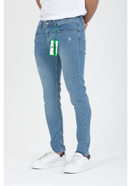 Erkek Slim Fit Likralı Kot Pantolon