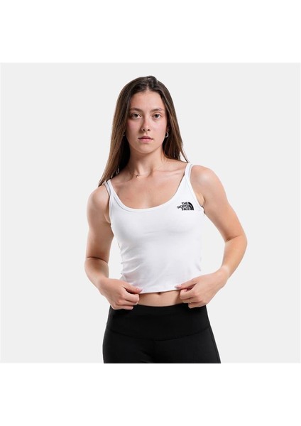 The North Face W Slim Crop Tank Kadın Beyaz T-Shirt