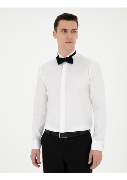 Erkek Beyaz Slim Fit Smokin Gömlek 50286246-VR013 modelleri