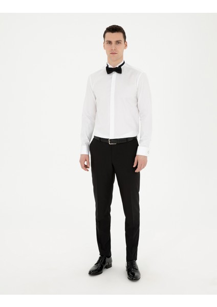 Erkek Beyaz Slim Fit Smokin Gömlek 50286246-VR013 fırsatları