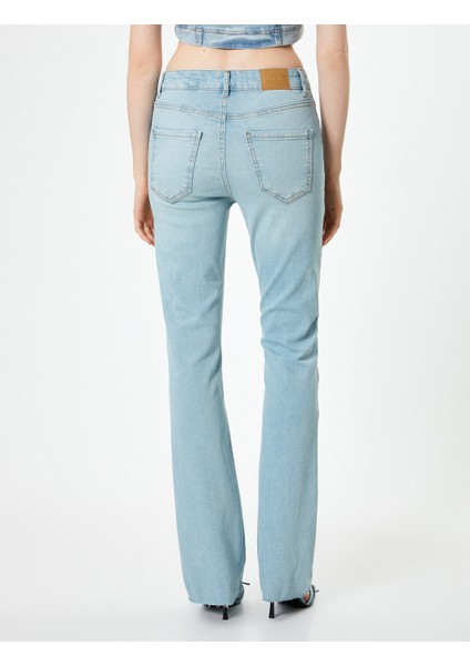 Hafif Ispanyol Paça Kot Pantolon Dar Kesim Yüksek Bel - Victoria Slim Jean fırsatları