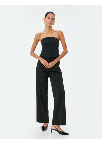 Crop Straplez Üst Arkası Fermuar Kapamalı Slim Fit fiyatları