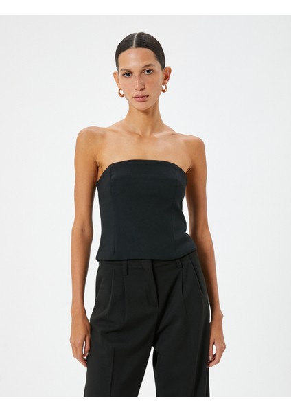 Crop Straplez Üst Arkası Fermuar Kapamalı Slim Fit modelleri