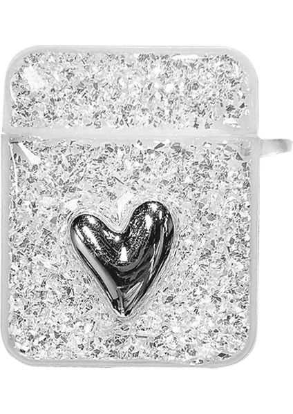 Air-Podss 1. Nesil / 2. Nesil Kılıf Glitter Shiny Gümüş