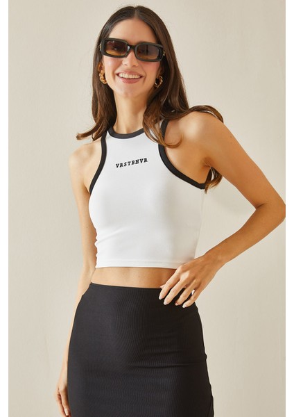 Beyaz Askılı Crop Bluz 5YXK2-48537-01