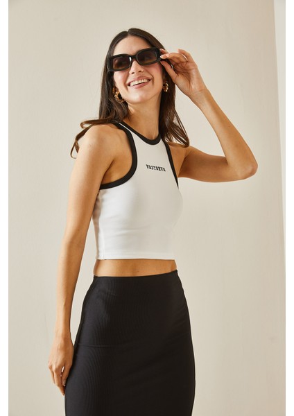 Beyaz Askılı Crop Bluz 5YXK2-48537-01 fırsatları