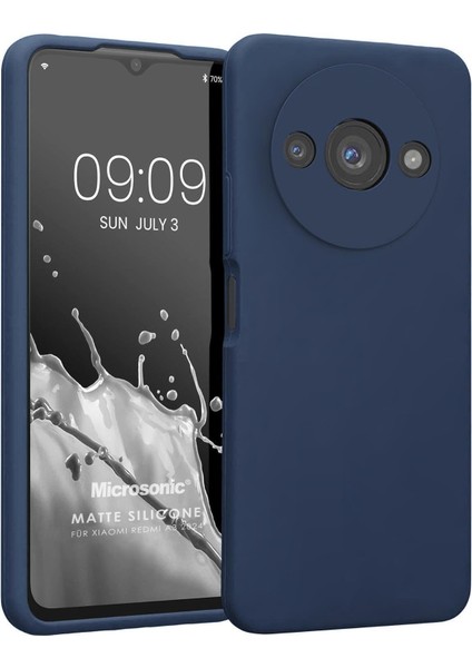 Matte Silicone Xiaomi Redmi A3 Kılıf Lacivert