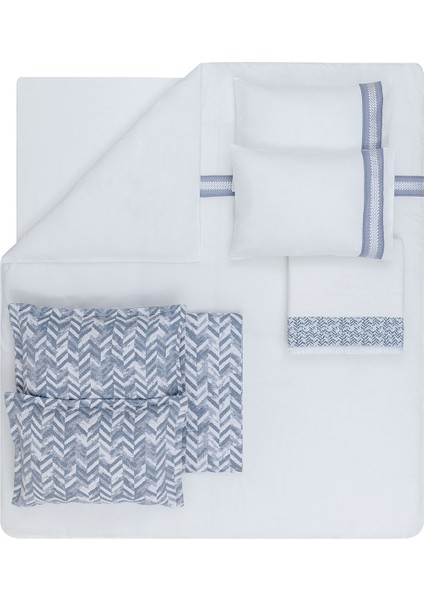 Elsie Çift Kişilik Fall Winter 8 Parça Çeyiz Seti - Indigo fırsatları