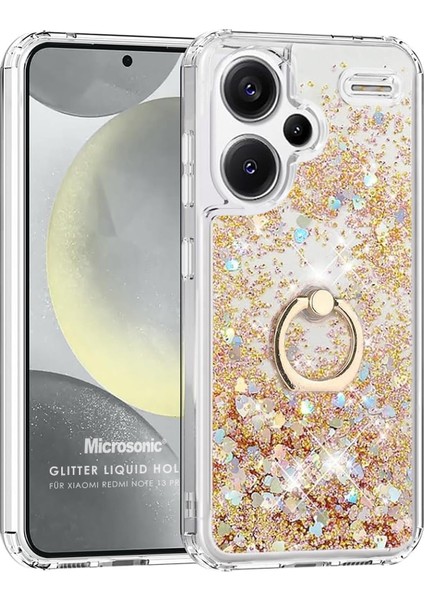 Xiaomi Redmi Note 13 Pro Plus 5g Kılıf Glitter Liquid Holder Gold