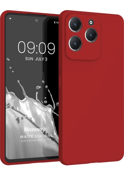 Matte Silicone Infinix Hot 40 Pro Kılıf Kırmızı