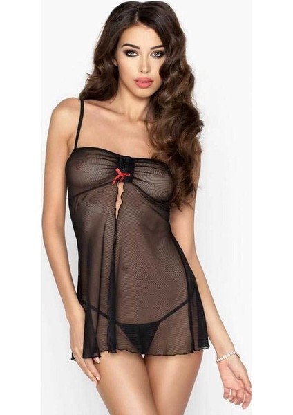 Lacyladyzarifveşık Siyah Transparan Gecelik TM1191