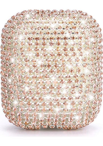 Air-Podss 1. Nesil / 2. Nesil Kılıf Diamond Swarovski Görünümlü Taşlı Rose Gold