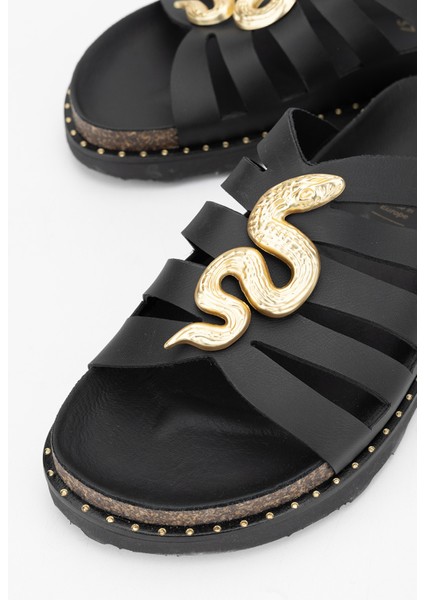 Anna Kadın Siyah Deri Terlik 985 24-6503 Bn Trlk Y24 modelleri