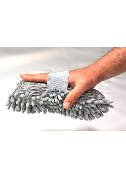3219 Mikrofiber Güderi Oto Kurulama Bezi ve Spark 7040 Şönil Oto Yıkama Süngeri (2'li Set)