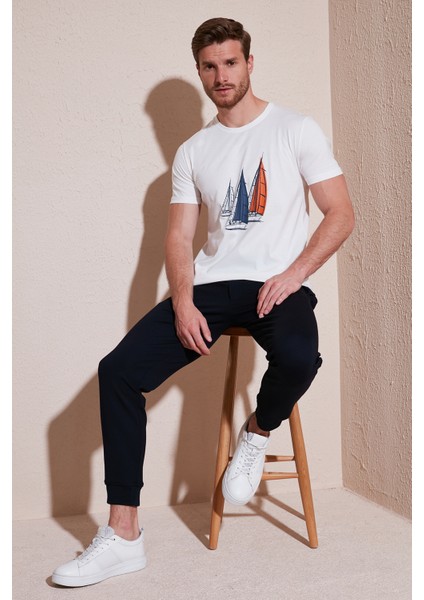 Pamuklu Slim Fit Bisiklet Yaka T Shirt Erkek T Shirt 646R7810 fiyatları