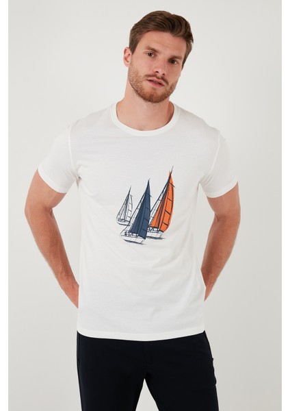 Pamuklu Slim Fit Bisiklet Yaka T Shirt Erkek T Shirt 646R7810 modelleri