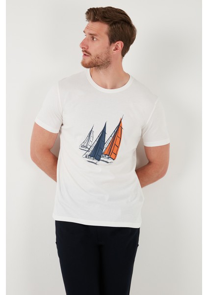 Pamuklu Slim Fit Bisiklet Yaka T Shirt Erkek T Shirt 646R7810 indirimleri