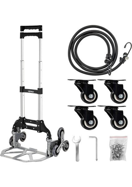 10 Tekerli Merdiven Çıkabilen Katlanır Taşıma Arabası Koli Yük Paket Aracı