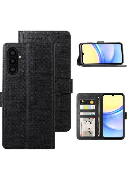 Samsung Galaxy A15 Kılıf Fitcase Fabric Kapaklı Cüzdanlı