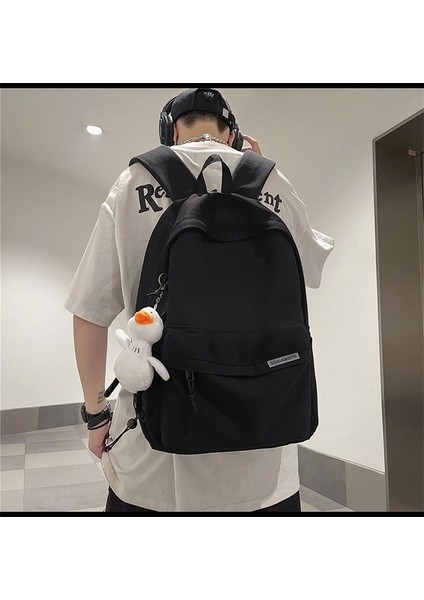 Sırt Çantası Erkek Basit Seyahat Naylon Sırt Çantası Bilgisayar Çantası Kadın Rahat Ortaokul ve Lise Üniversite Öğrencisi Okul Çantası (Yurt Dışından)