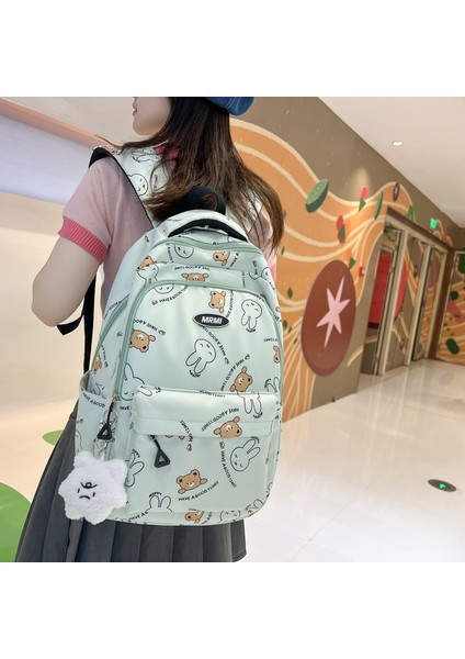 Küçük Tavşan Rahat Sevimli Karikatür Ortaokul Koleji Öğrenci Çantası Büyük Kapasiteli Sırt Çantası Rahat Sırt Çantası (Yurt Dışından)